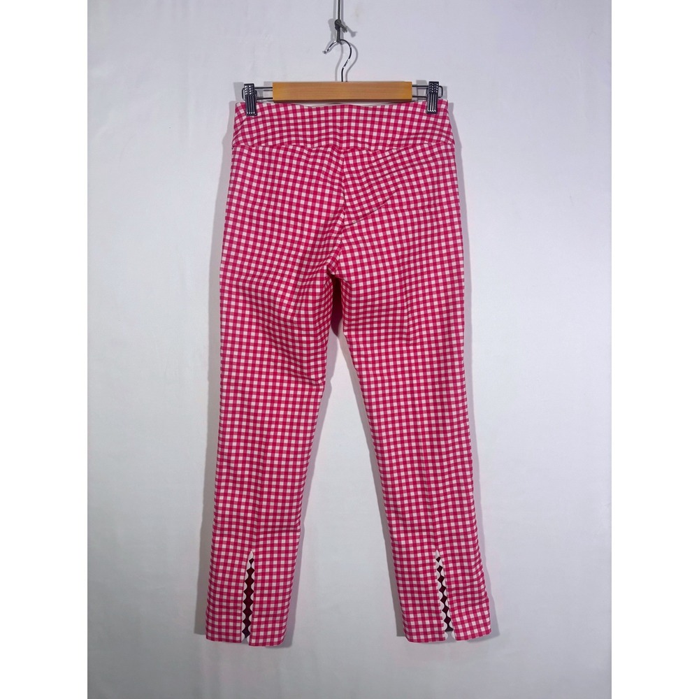 Preppy Gingham Elliott Lauren Ankle Pants Women 4 Pink